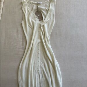 ❌SOLD❌Meshki Cream Button-Down Midi Dress